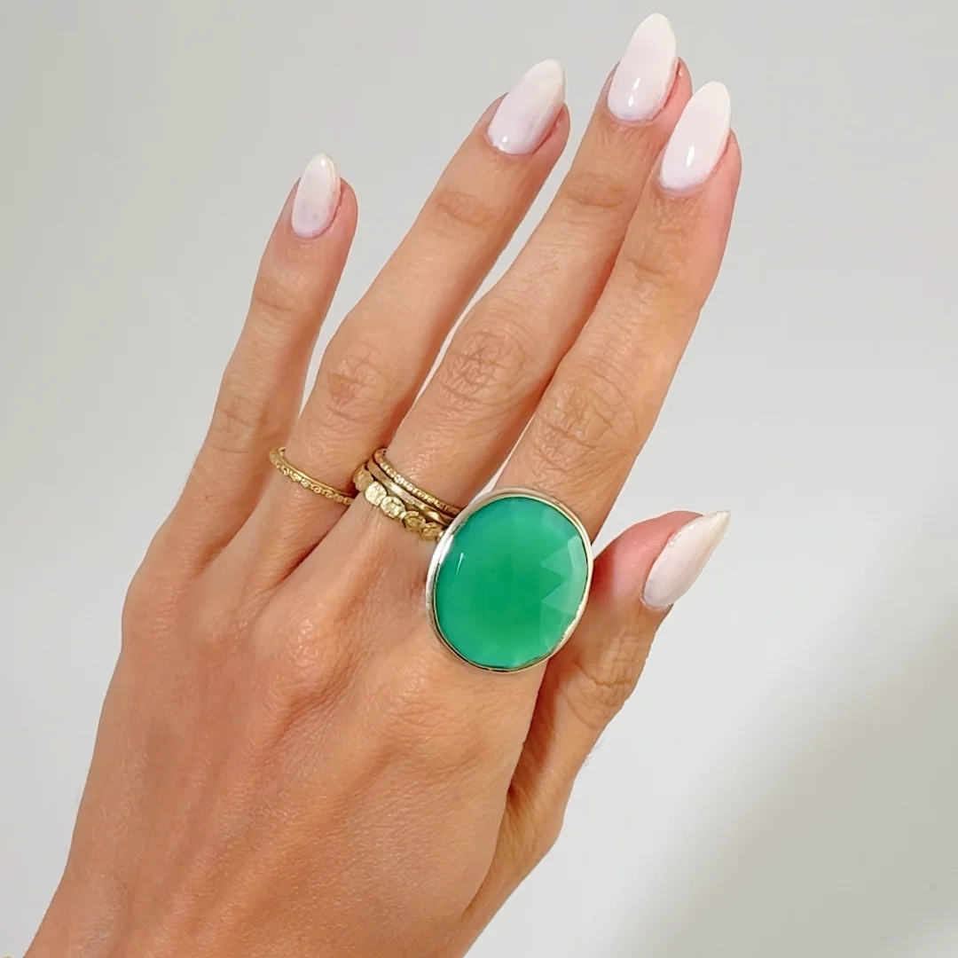 Oval Green Onyx Ring by Jamie Joseph - NEWTWIST