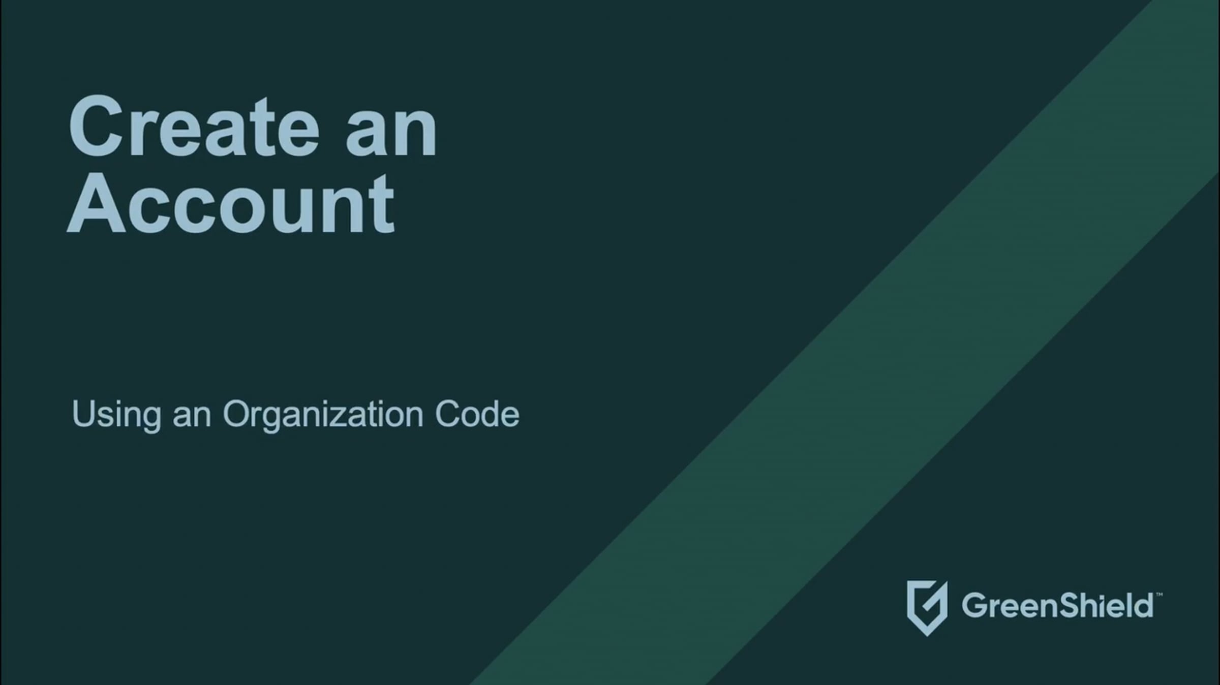 Create an account using an org code