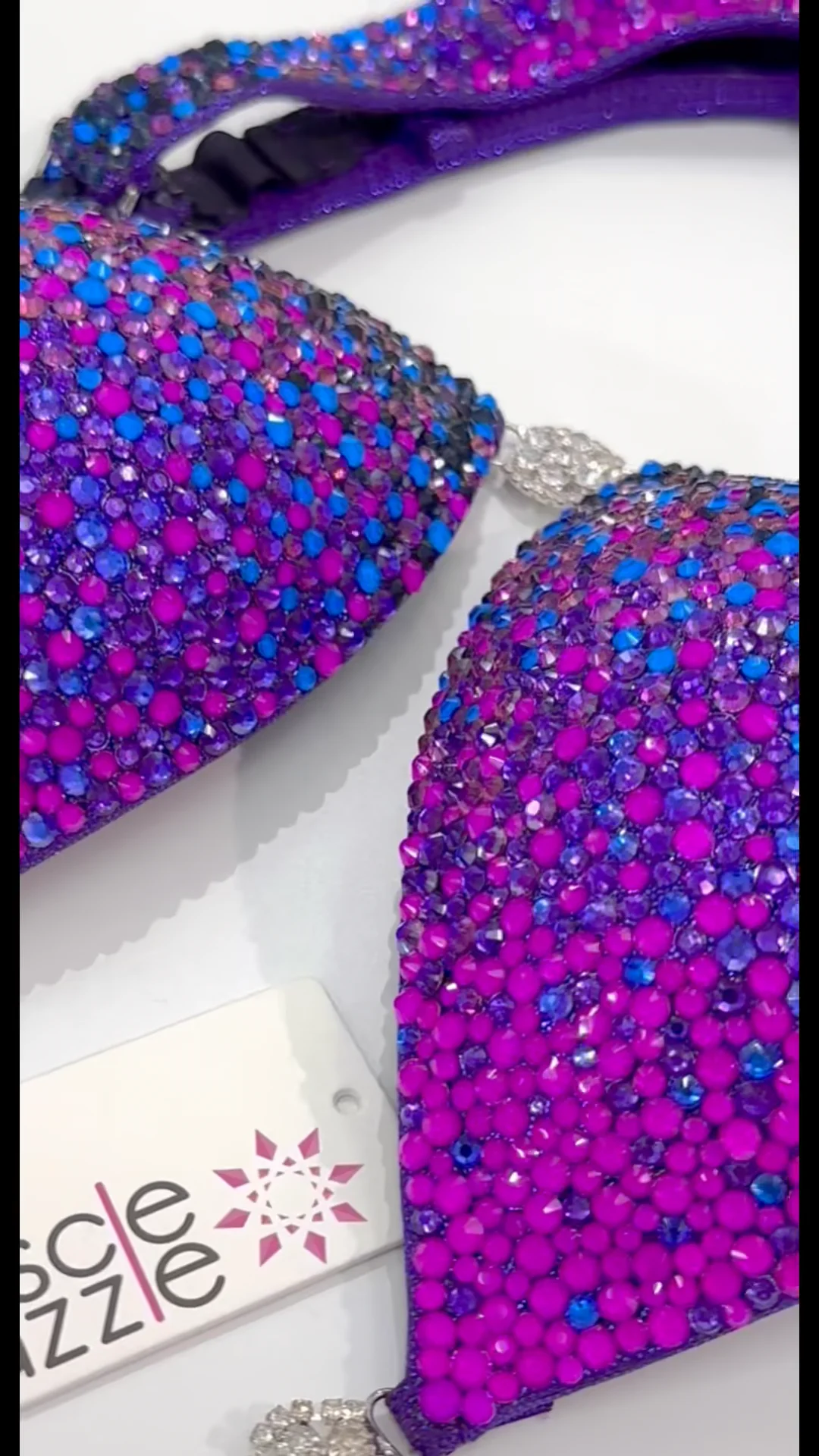 Stunning Purple & Blue Competition Suit for Figure Competitors