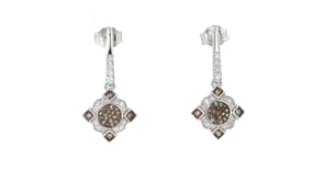 .35 ct. t.w. White and Brown Diamond Vintage-Style Drop Earrings in Sterling Silver