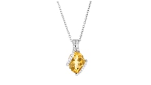 2.40 Carat Citrine and .16 ct. t.w. Diamond Pendant Necklace in Sterling Silver