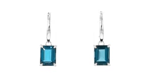5.50 Carat London Blue Topaz Drop Earrings in Sterling Silver