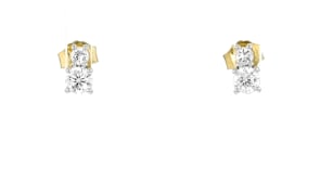 .50 ct. t.w. Lab-Grown Diamond Two-Stone Earrings in 18kt Gold Over Sterling