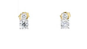 1.00 ct. t.w. Lab-Grown Diamond Two-Stone Earrings in 18kt Gold Over Sterling
