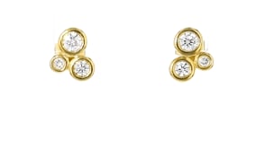 .50 ct. t.w. Bezel-Set Lab-Grown Diamond Trio Earrings in 18kt Gold Over Sterling