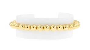 Italian 6mm 18kt Gold Over Sterling Bead Bracelet