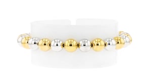Italian 8mm Sterling Silver and 18kt Gold Over Sterling Bead Bracelet