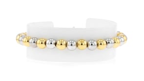Italian 6mm Sterling Silver and 18kt Gold Over Sterling Bead Bracelet