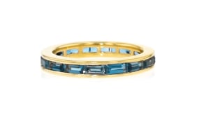 2.00 ct. t.w. London Blue Topaz Eternity Band in 18kt Gold Over Sterling