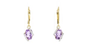 2.80 ct. t.w. Amethyst and .15 ct. t.w. Diamond Drop Earrings in 18kt Gold Over Sterling