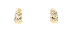 .33 ct. t.w. Diamond Chevron C-Hoop Earrings in 18kt Gold Over Sterling