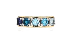 1.30 ct. t.w. Multi-Gemstone Ring in Sterling Silver and 14kt Yellow Gold