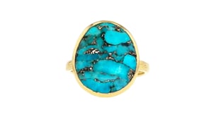 Turquoise Ring in 18kt Gold Over Sterling