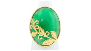 Jade Vine Ring in 18kt Gold Over Sterling