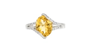 2.70 Carat Citrine and .19 ct. t.w. Diamond Ring in Sterling Silver