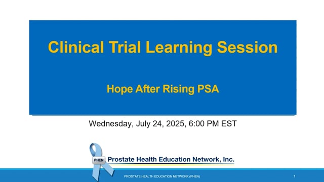 Bayer Clinical Trials Learning Session: Hope After Rising PSA