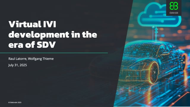 Virtual IVI development in the era of SDV