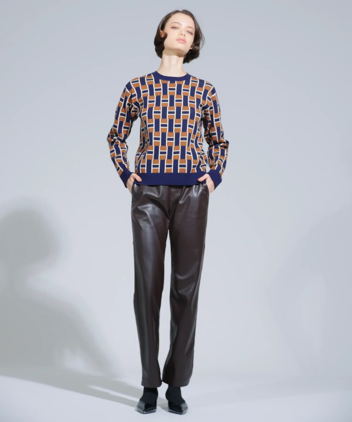 【新品未使用タグ付】定価2.97万Sov. ソブ ジャガードニット パフスリーブ Sov. / SNOWY ジャガードニット TOPS Night STORE | ダブル