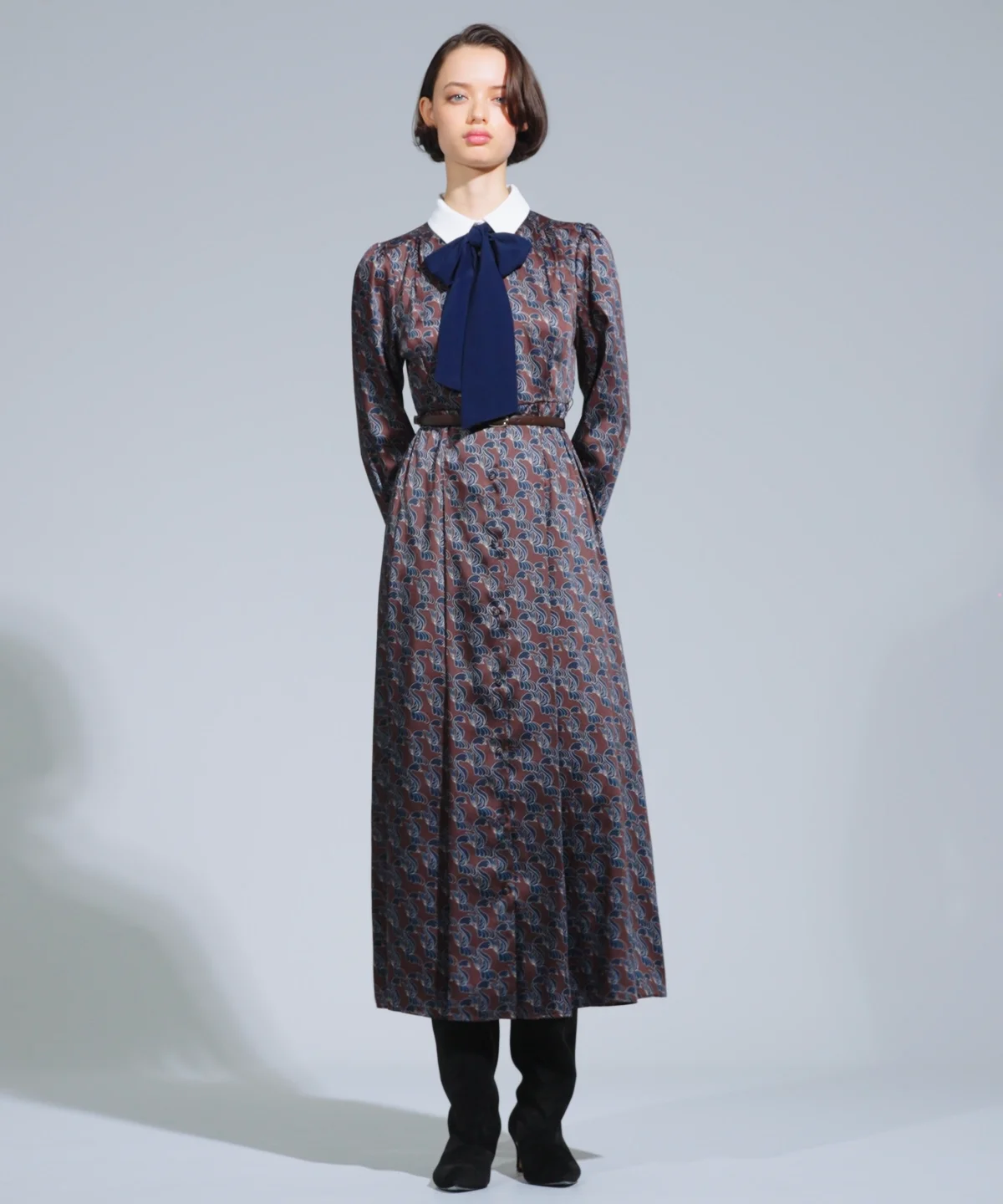 Sov. / スワンプリーツワンピース DRESS Night STORE | ダブル