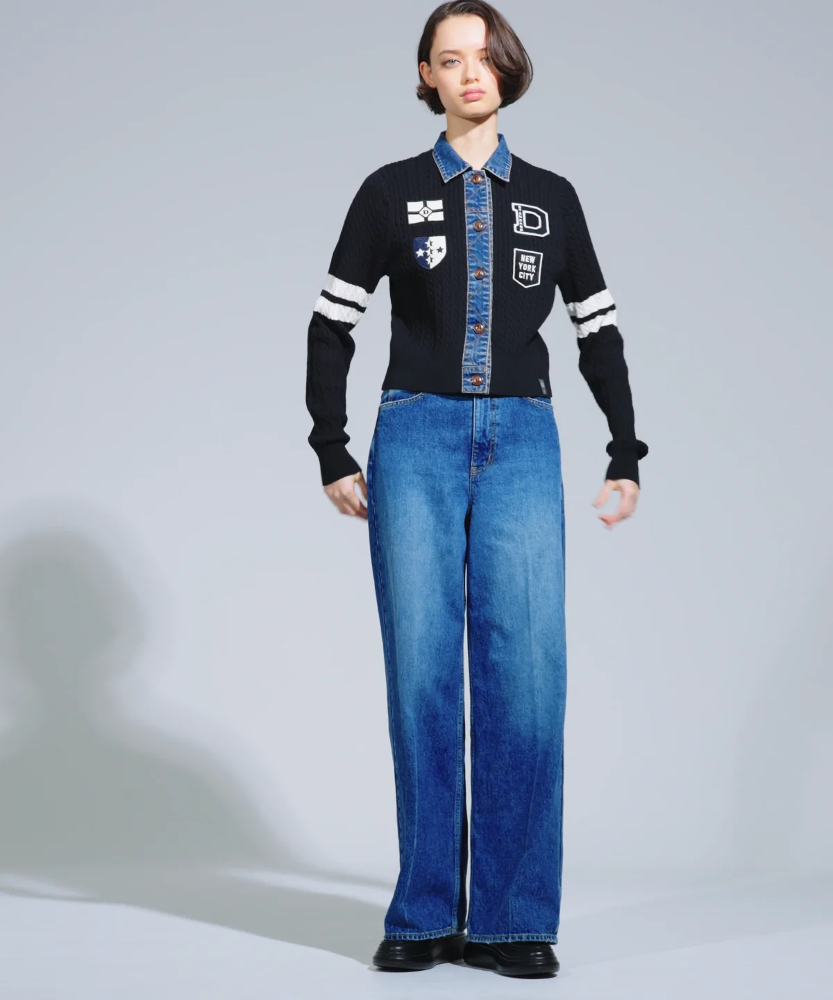 DSC / ドッキングデニムニット TOPS Night STORE | ダブル