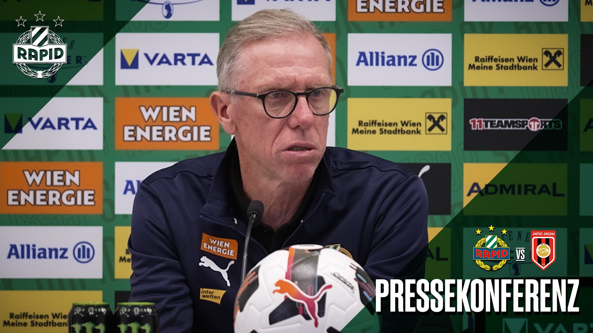 Pressekonferenz nach dem Rückspiel gegen Dečić Tuzi