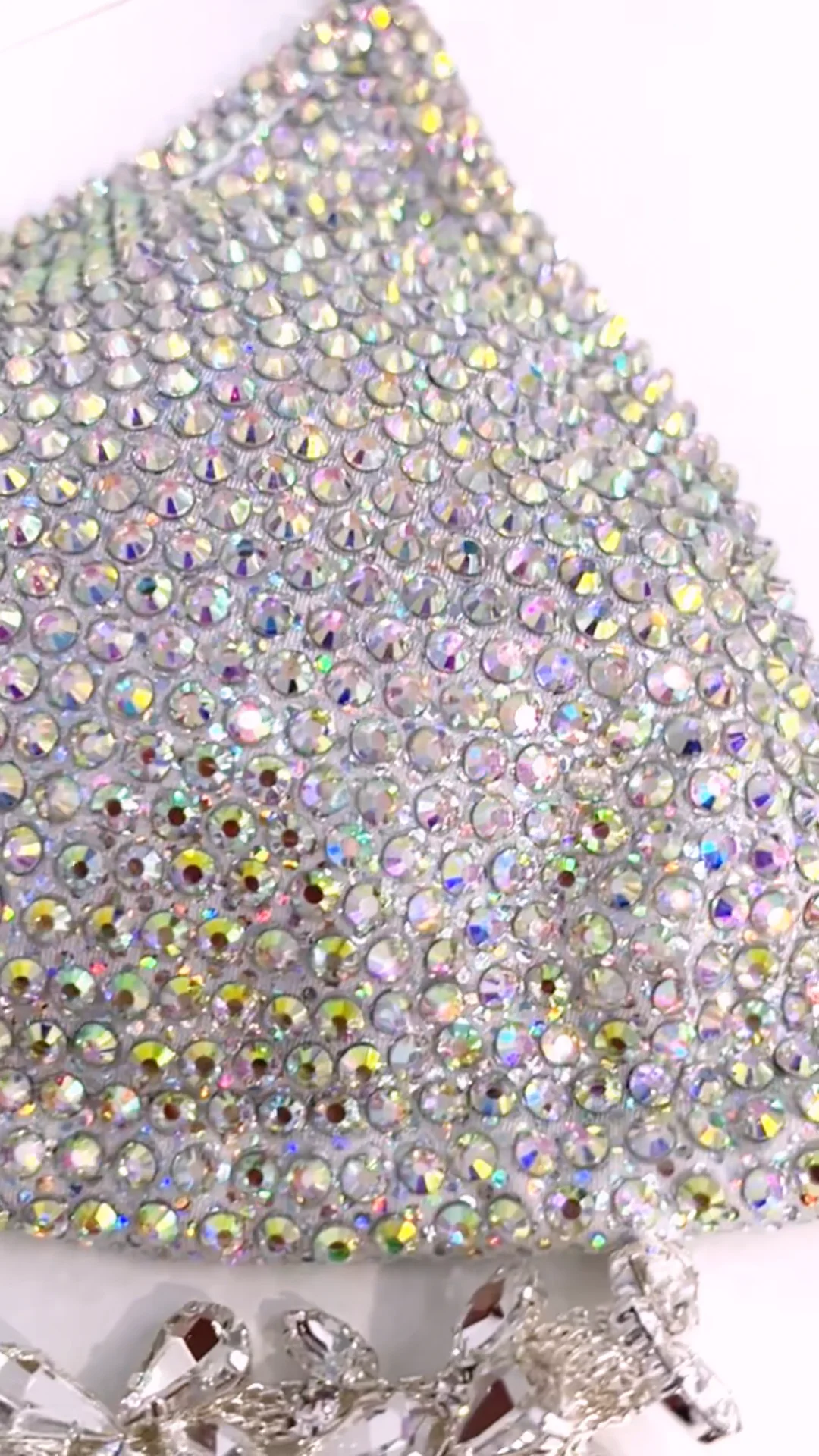Silver-White Crystal Competition Bikini