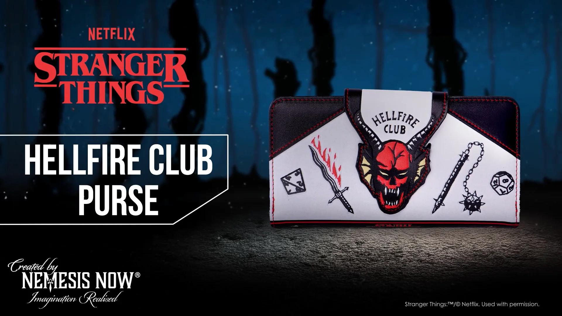 Stranger Things Hellfire Club Embossed Purse 18.5cm