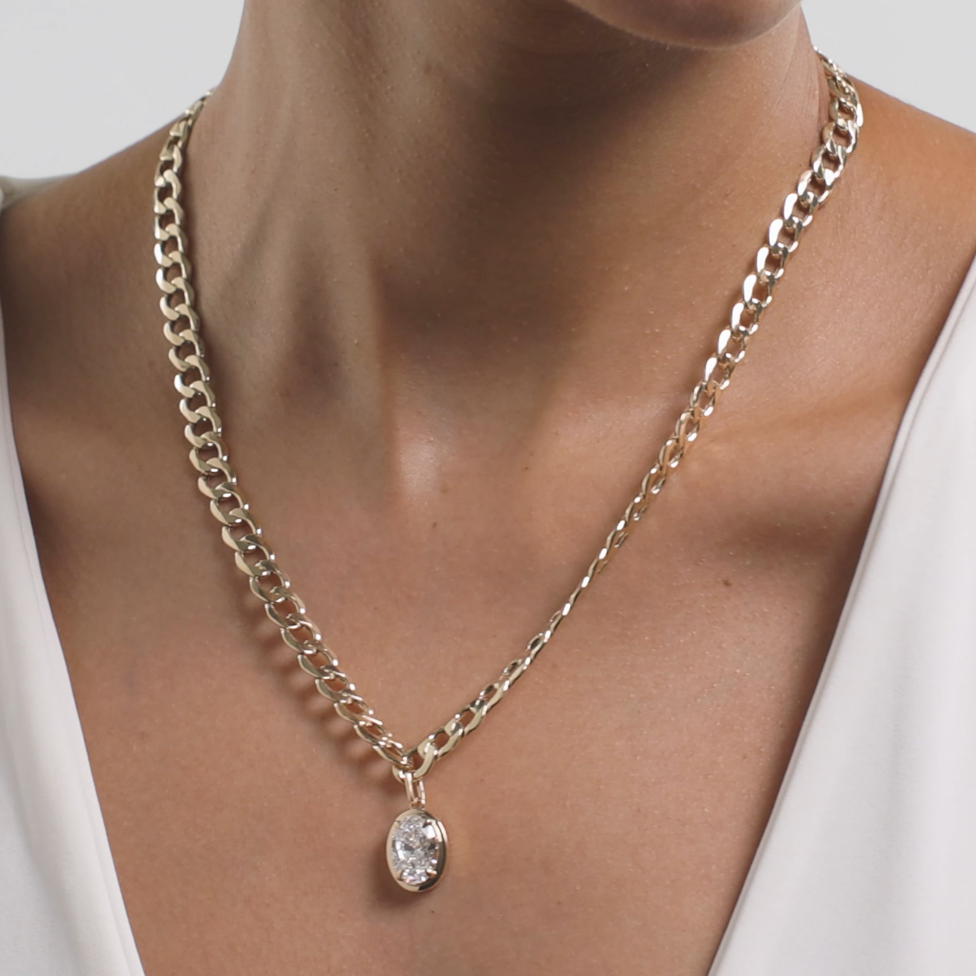product video 2 for 3 ctw Oval Lab Grown Diamond Solitaire Necklace