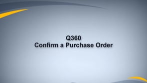 Confirm PO