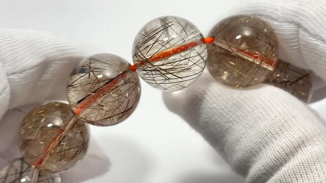 動画】【1点もの】コッパールチルクォーツAAA ラウンド16mm 1連(ブレス