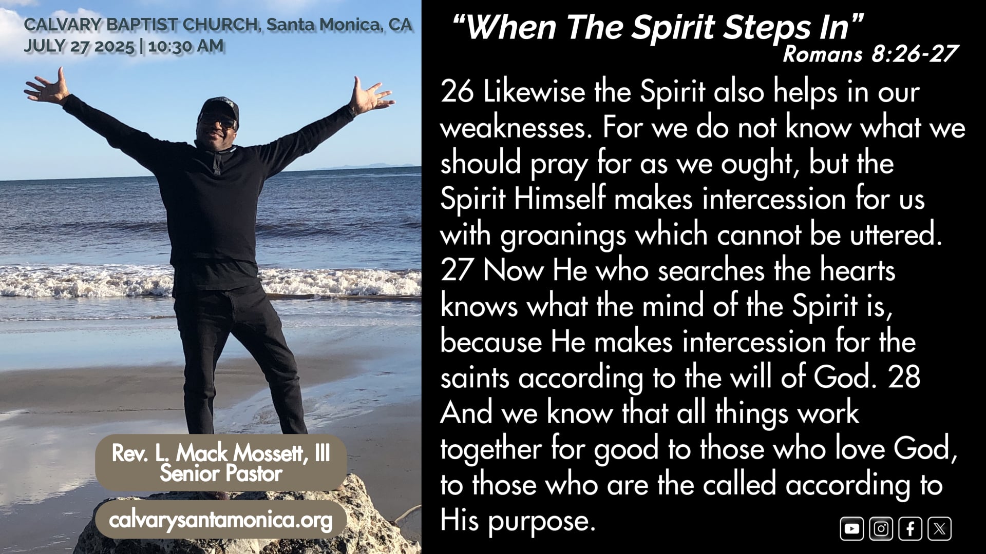 JULY 27 2025_Calvary Baptist Church, Santa Monica 10:30 AM