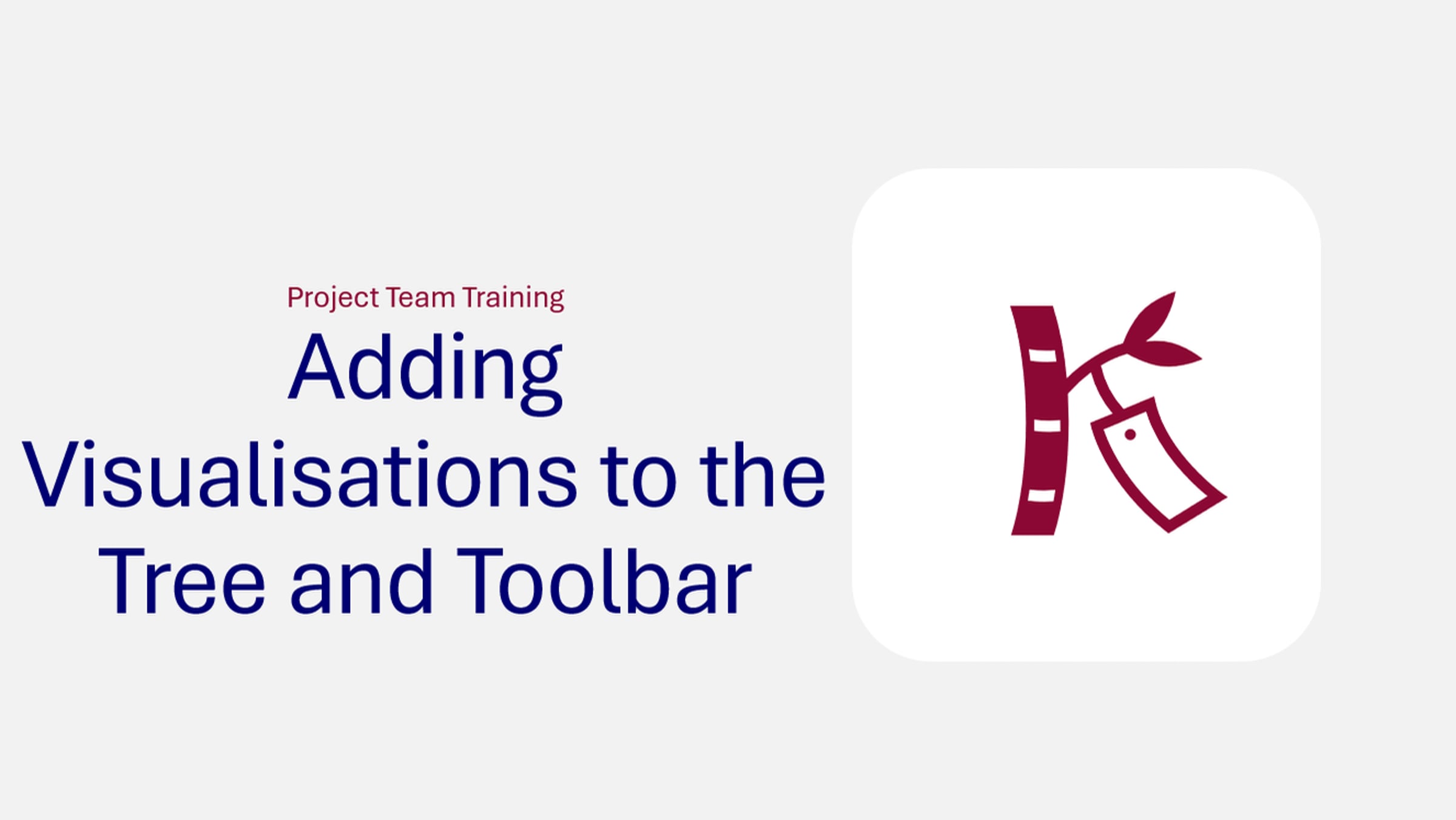 Adding Visualisations to the tree and toolbar