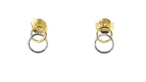 18kt Gold Vermeil and Sterling Silver Interlocking Circle Earrings