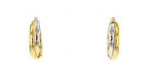 Italian 18kt Gold Vermeil and Sterling Silver Triple-Row Hoop Earrings