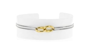Italian 18kt Gold Vermeil and Sterling Silver Interlocking Oval Bracelet