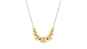 18kt Gold Vermeil and Sterling Silver 3-6mm Graduated Bead Necklace