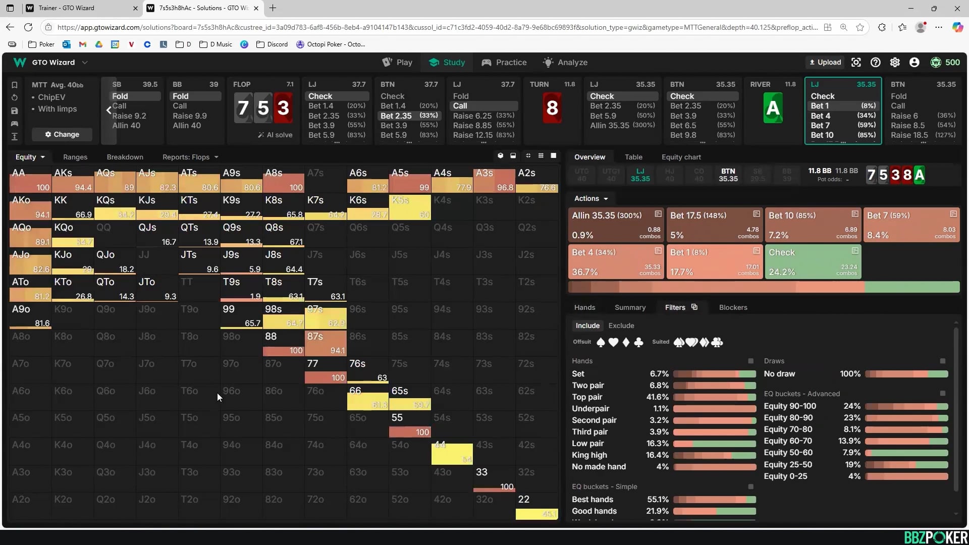 Cbetting OOP: MP vs BTN Part 2