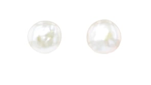 5-12mm Cultured Coin Pearl Jewelry Set: Pendant Necklace and Earrings in Sterling Silver