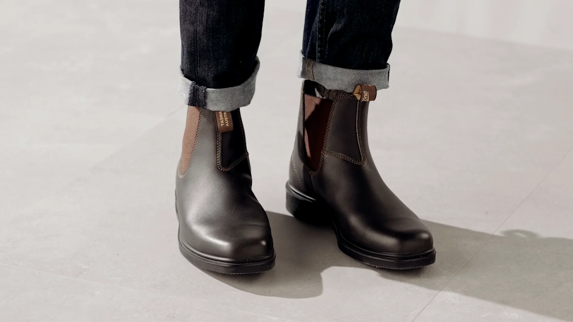 Stout Brown Premium Leather Chelsea Boots, Men's Dress 062