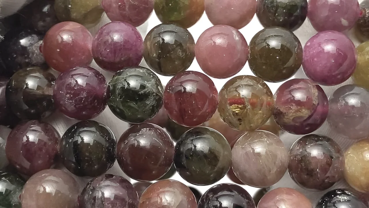 ✨トルマリン マルチカラーブレスレット　9.5-9.8mm トルマリン マルチカラー ブラジル産 ブレスレット 9.5mm 18cm