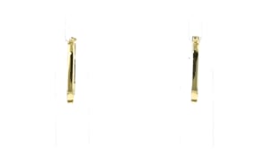 Italian 10kt Yellow Gold Paper Clip Link Huggie Hoop Earrings