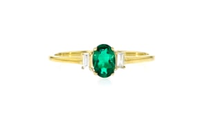 .40 Carat Lab-Grown Emerald Ring with Lab-Grown Diamonds in 18kt Gold Vermeil