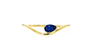 .20 Carat Lab-Grown Sapphire Curve Ring in 18kt Gold Vermeil