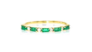 .30 ct. t.w. Emerald Ring with Diamonds in 14kt Yellow Gold