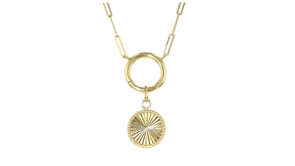 Italian 14kt Yellow Gold Sunburst Circle Charm