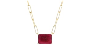 9.00 Carat Ruby Paper Clip Link Necklace in 18kt Gold Over Sterling