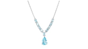 2.00 Carat Sky Blue Topaz and 1.30 ct. t.w. Aquamarine Y-Necklace in Sterling Silver