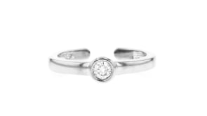 .10 Carat Bezel-Set Diamond Toe Ring in Sterling Silver