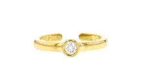 .10 Carat Bezel-Set Diamond Toe Ring in 18kt Gold Over Sterling