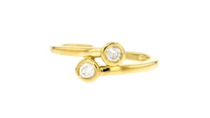 .15 ct. t.w. Bezel-Set Diamond Bypass Toe Ring in 18kt Gold Over Sterling